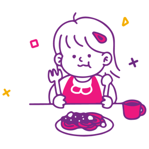 girl eating animation